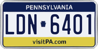 PA license plate LDN6401