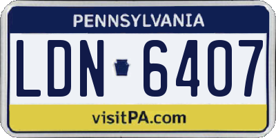 PA license plate LDN6407