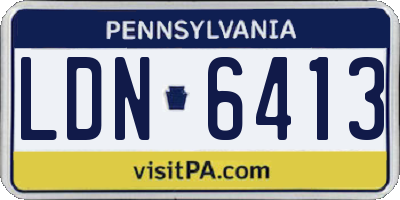 PA license plate LDN6413