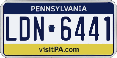 PA license plate LDN6441