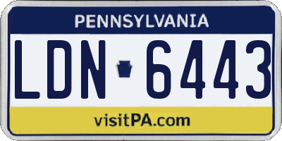 PA license plate LDN6443