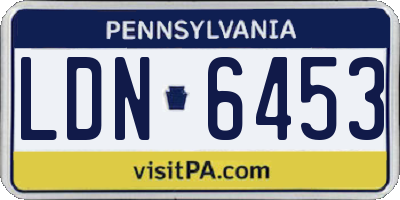 PA license plate LDN6453