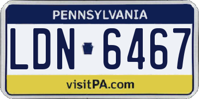 PA license plate LDN6467