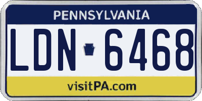 PA license plate LDN6468