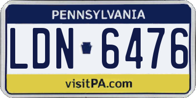 PA license plate LDN6476