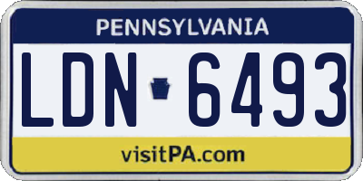 PA license plate LDN6493