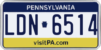 PA license plate LDN6514
