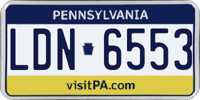 PA license plate LDN6553