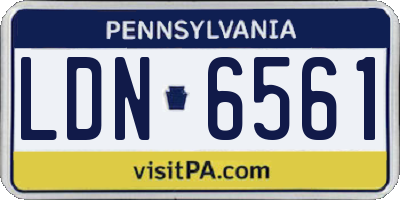 PA license plate LDN6561