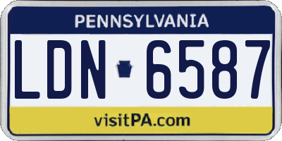 PA license plate LDN6587