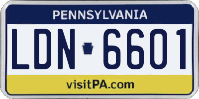 PA license plate LDN6601
