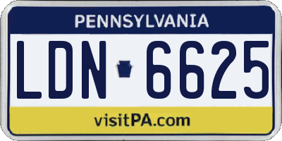 PA license plate LDN6625
