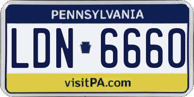 PA license plate LDN6660