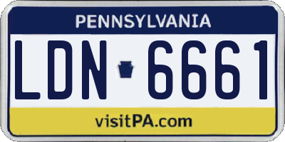 PA license plate LDN6661