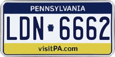 PA license plate LDN6662