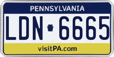 PA license plate LDN6665