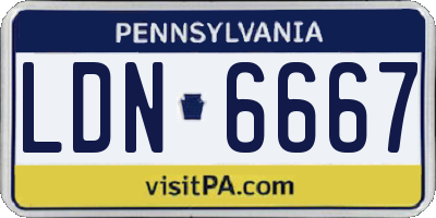 PA license plate LDN6667