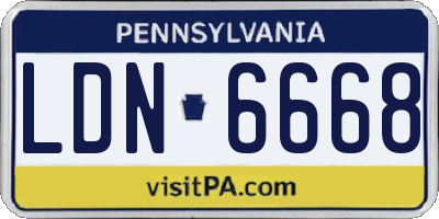 PA license plate LDN6668