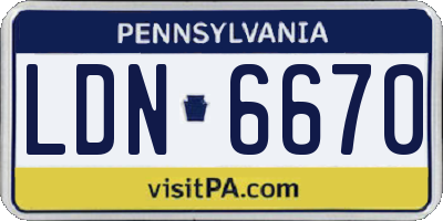 PA license plate LDN6670