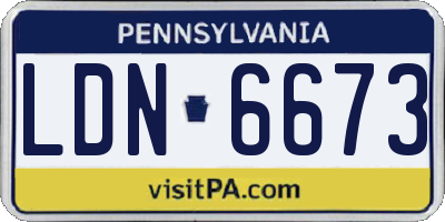 PA license plate LDN6673