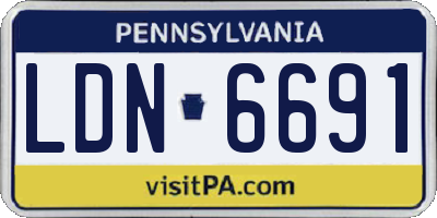PA license plate LDN6691