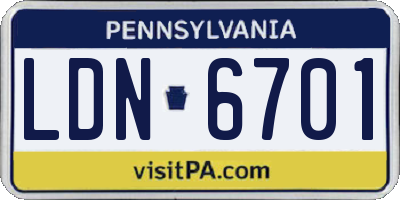 PA license plate LDN6701