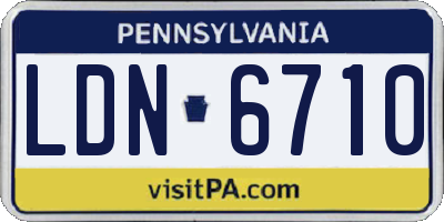 PA license plate LDN6710