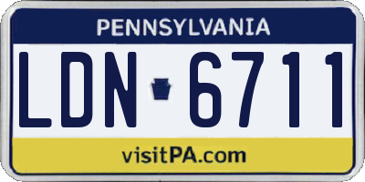 PA license plate LDN6711