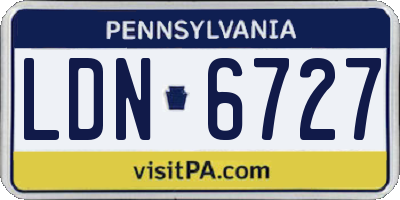 PA license plate LDN6727