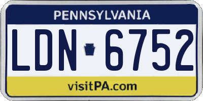 PA license plate LDN6752