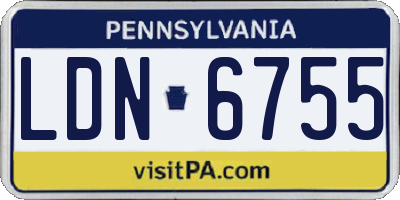 PA license plate LDN6755