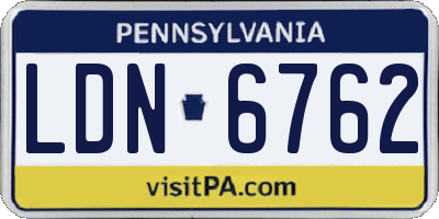 PA license plate LDN6762