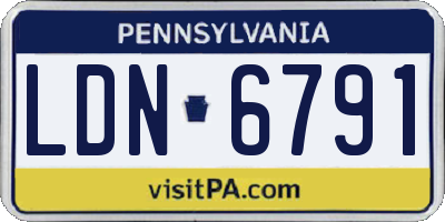 PA license plate LDN6791