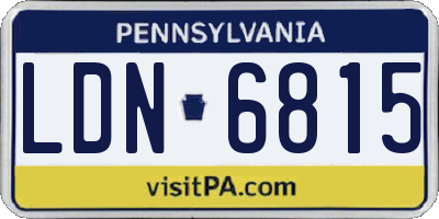 PA license plate LDN6815