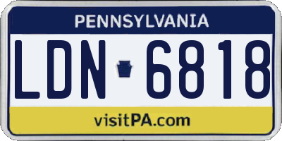 PA license plate LDN6818