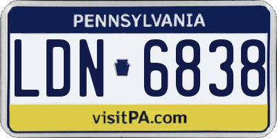 PA license plate LDN6838