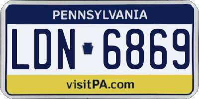 PA license plate LDN6869