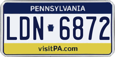 PA license plate LDN6872