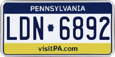 PA license plate LDN6892