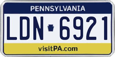 PA license plate LDN6921