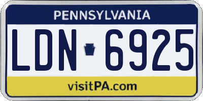 PA license plate LDN6925