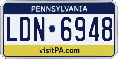 PA license plate LDN6948