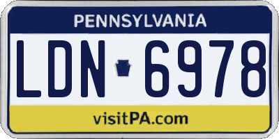 PA license plate LDN6978