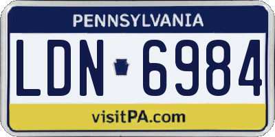 PA license plate LDN6984