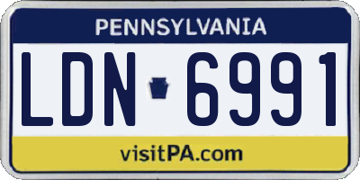 PA license plate LDN6991