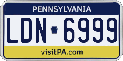 PA license plate LDN6999