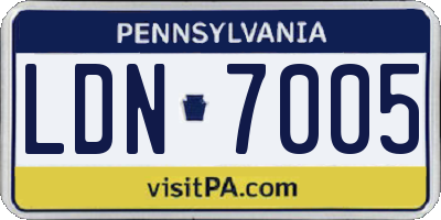 PA license plate LDN7005