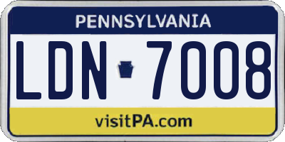 PA license plate LDN7008