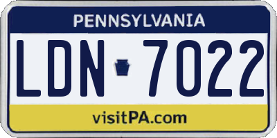 PA license plate LDN7022