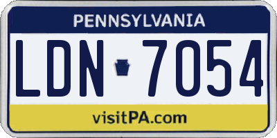 PA license plate LDN7054